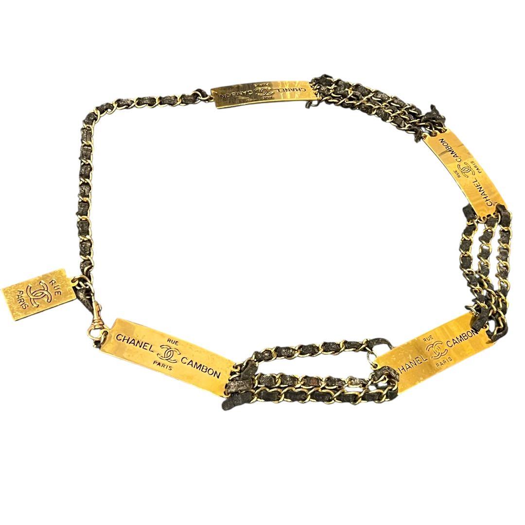 希少品✨シャネル ヴィンテージ チェーンベルト ゴールドプレート ココマーク