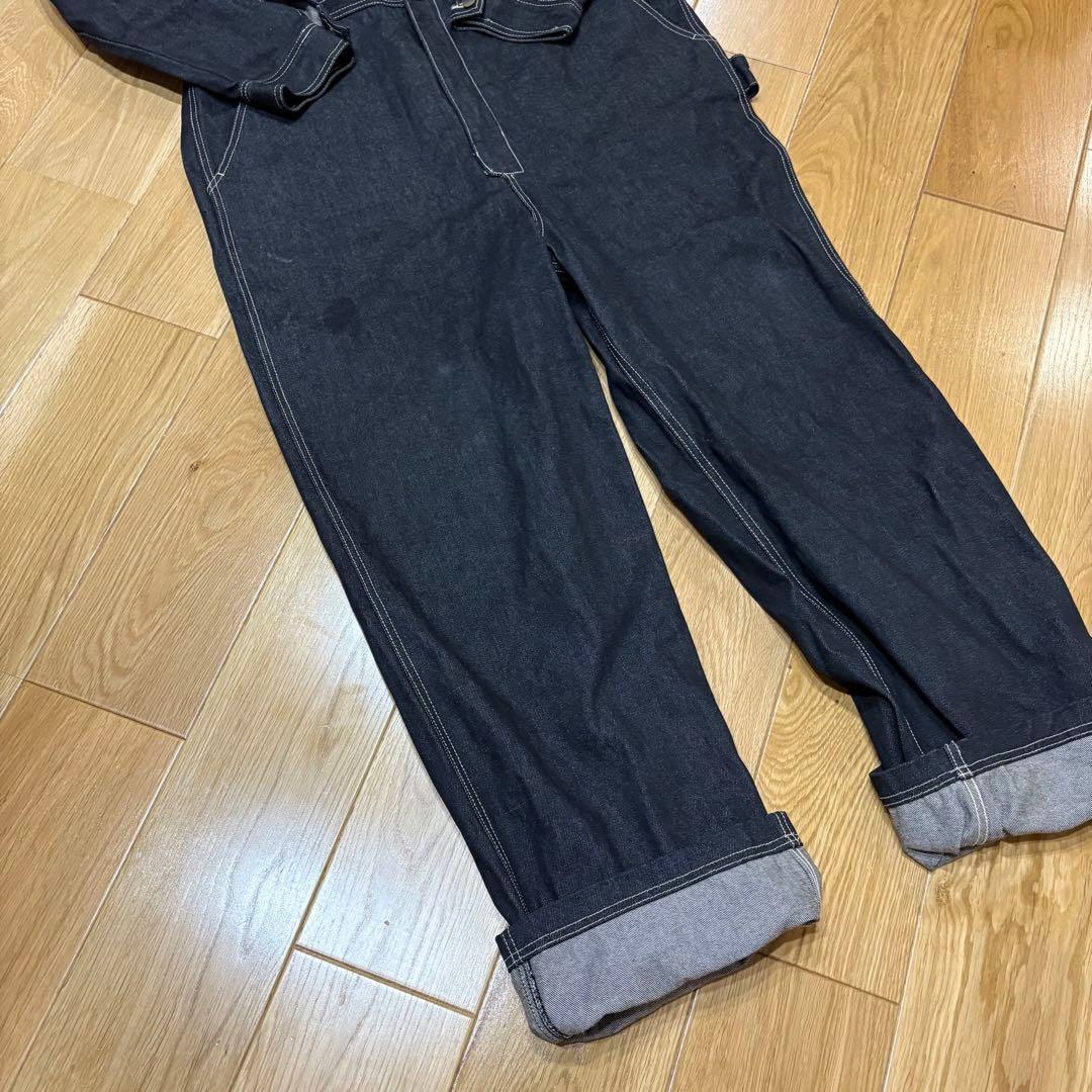 希少 極美品 SEAN JOHN オーバーオール M 黒デニムツナギ刺繍 当時物