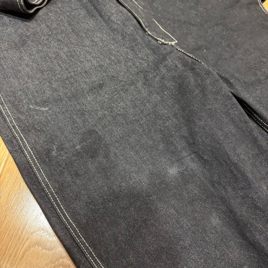 希少 極美品 SEAN JOHN オーバーオール M 黒デニムツナギ刺繍 当時物