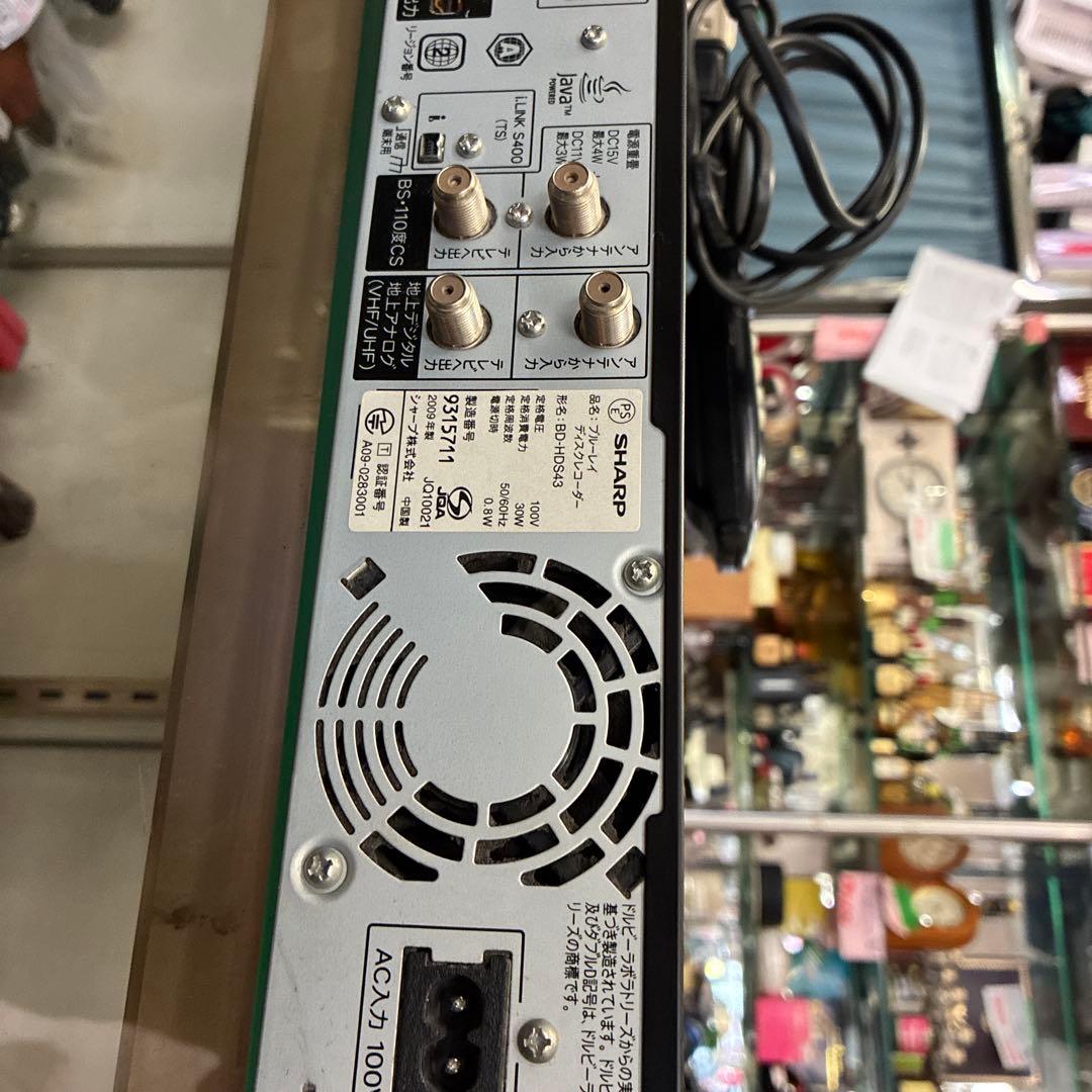 シャープ　09年ブルーレイレコーダー320GB BD-HDS43 整理番号A7
