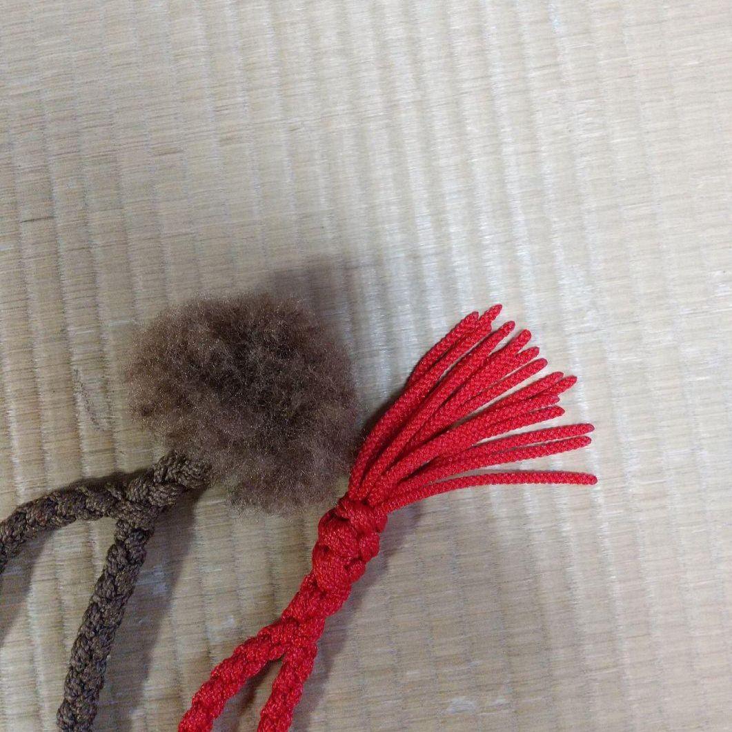 法螺貝　袋　中　ワインレッド色　七宝編み