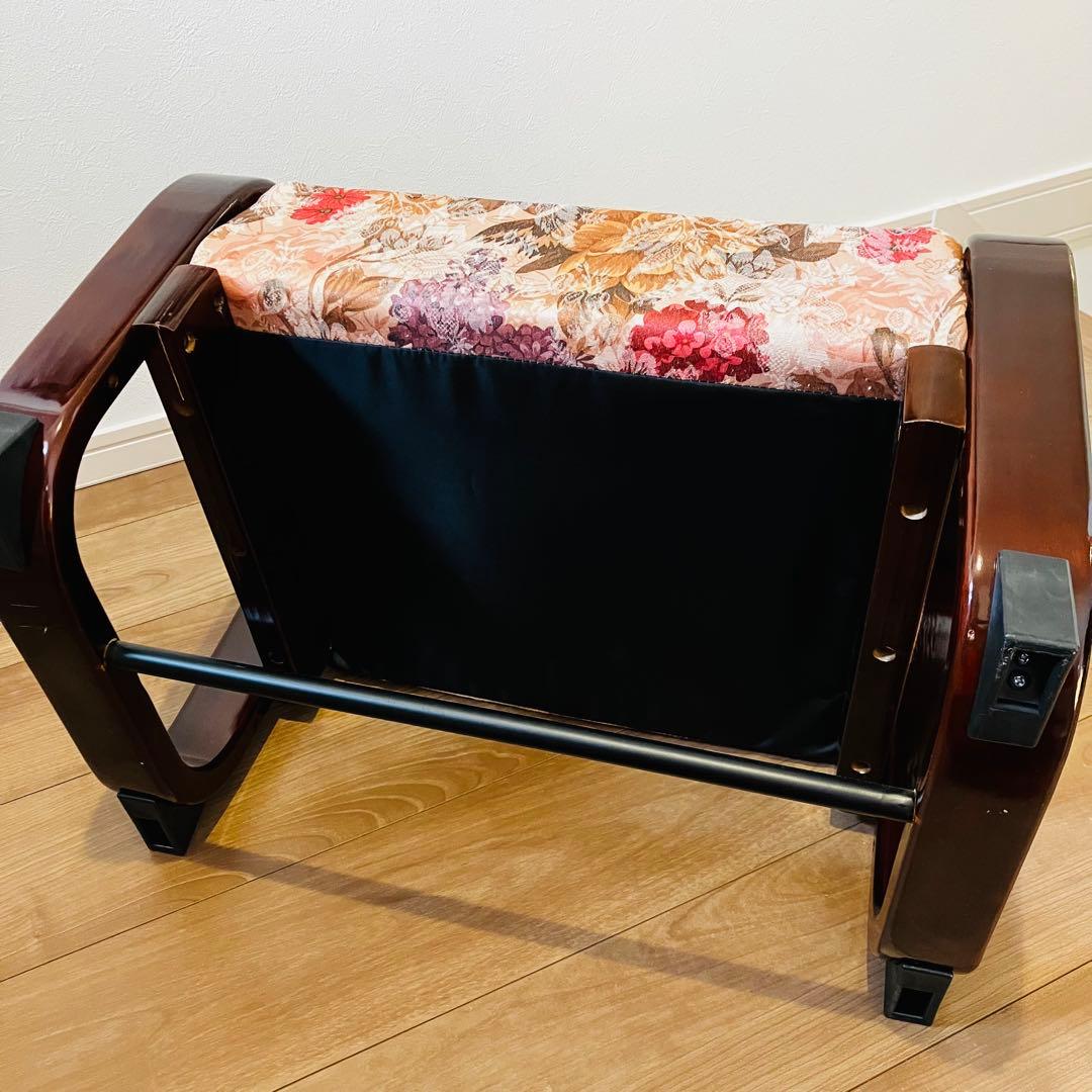 【極美品】アンティーク思いやり座椅子　２脚　花柄　エンジェル様