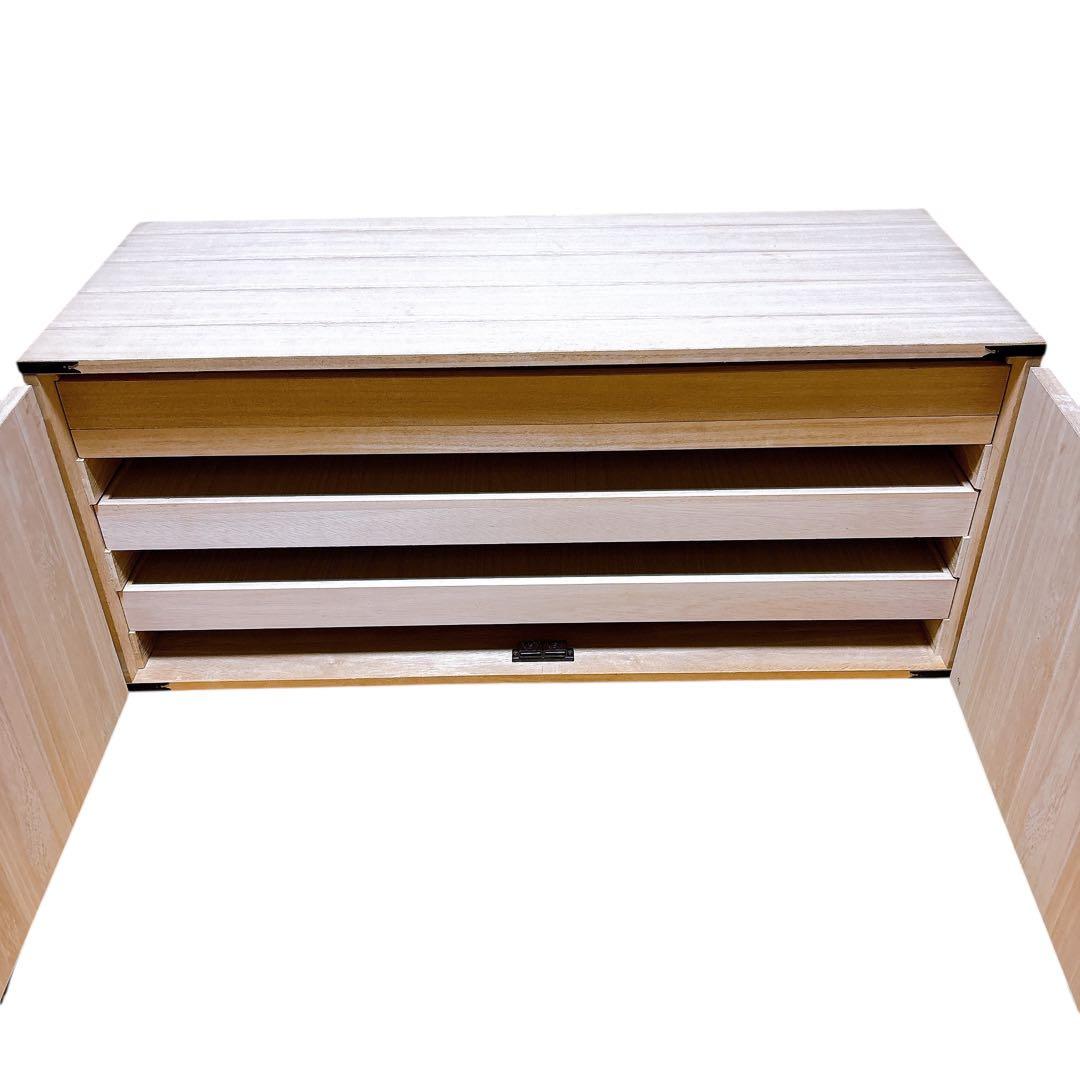 桐箪笥 小型収納棚 3段 衣装ダンス 着物 チェスト 観音開き 和装 レトロ