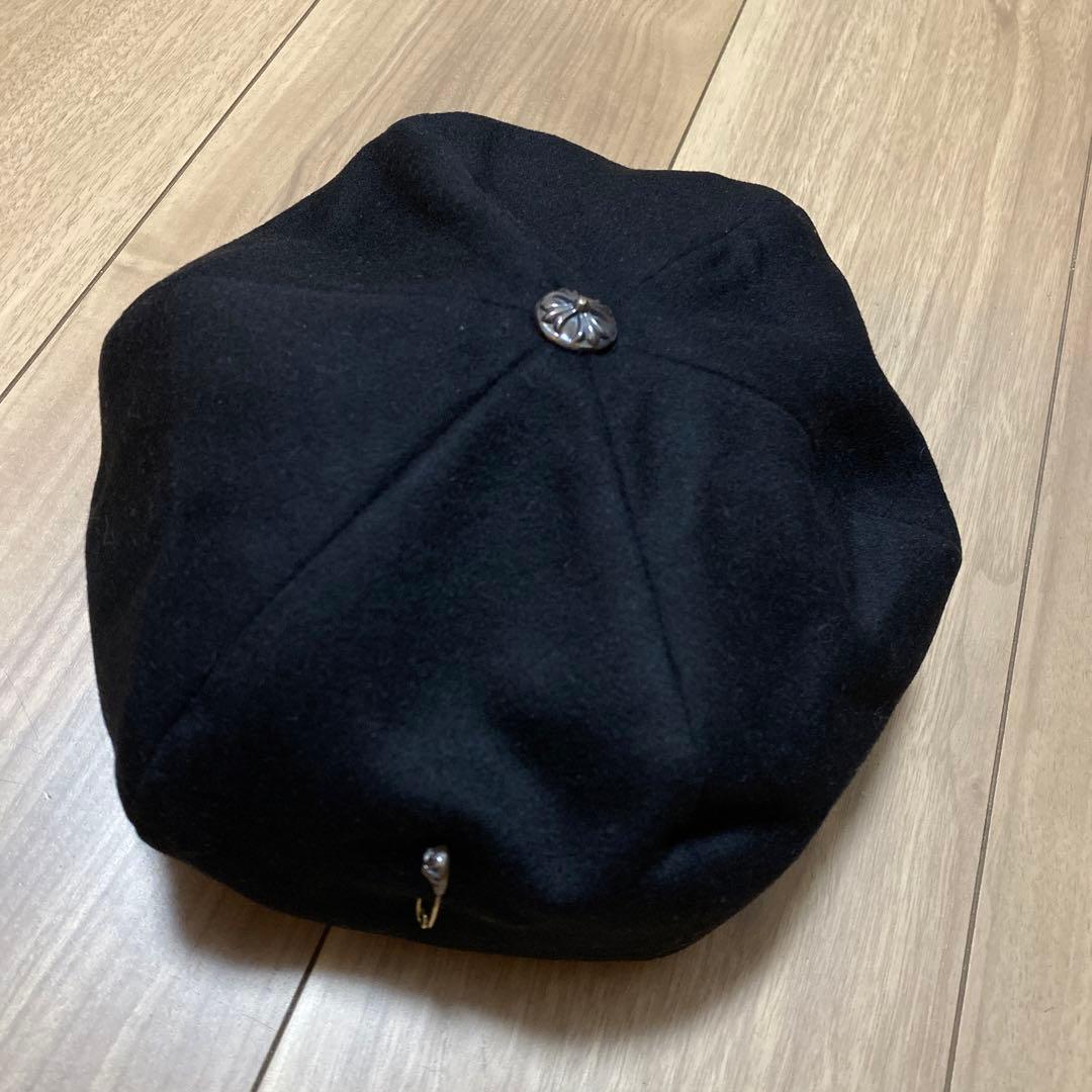 GINA ジーナ クロスボール セーフピン付き ベレー帽 カシミヤ シルク