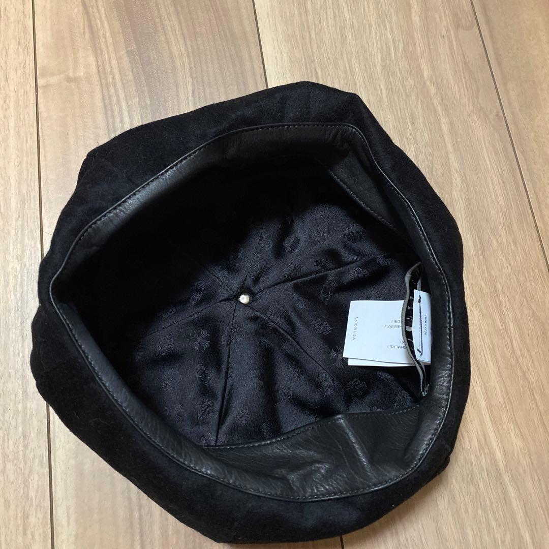 GINA ジーナ クロスボール セーフピン付き ベレー帽 カシミヤ シルク