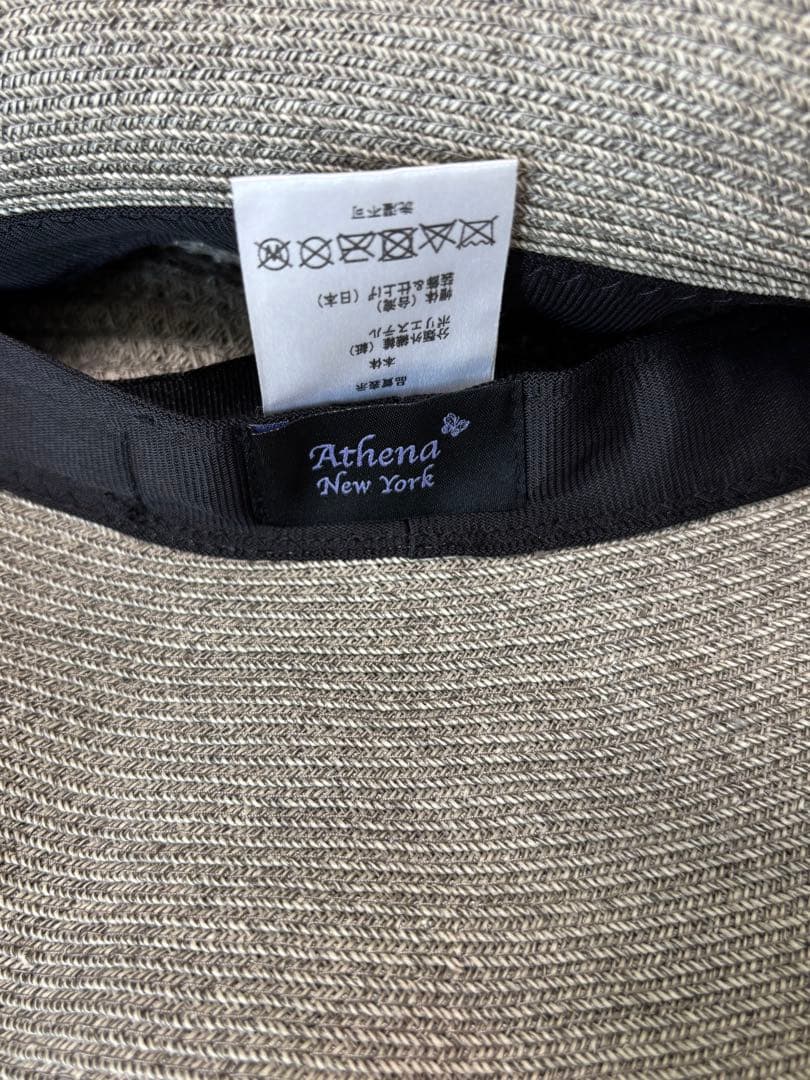 Athena New York｜アシーナニューヨーク グレーの刺繍付き麦わら帽子