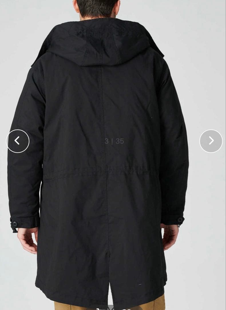 新品バックナンバーマルチウェイモッズコートインナー付き黒M定価15,800