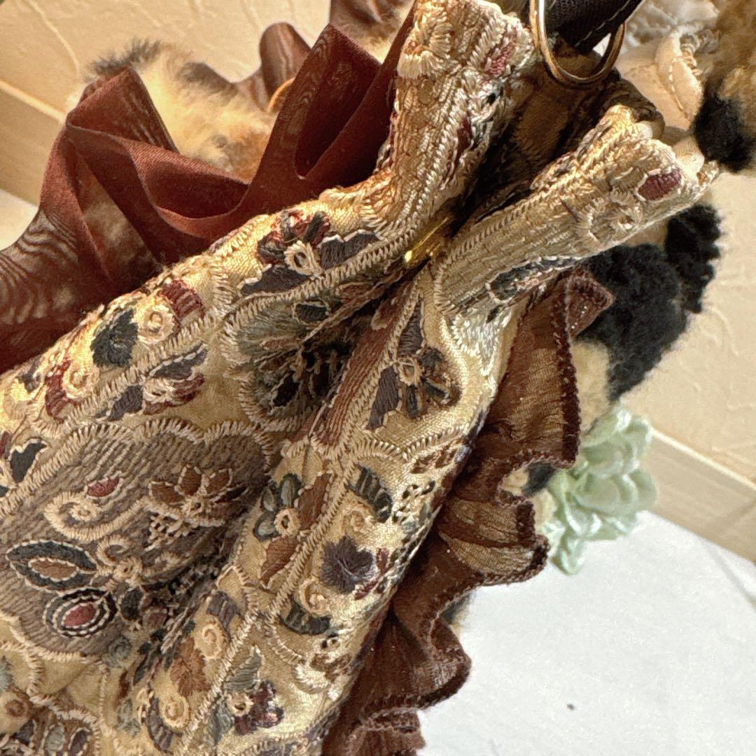 あ*き様 コヤンイサムチョン♡新作カフェオレ色インド刺繍リトルサンダーのトートバ