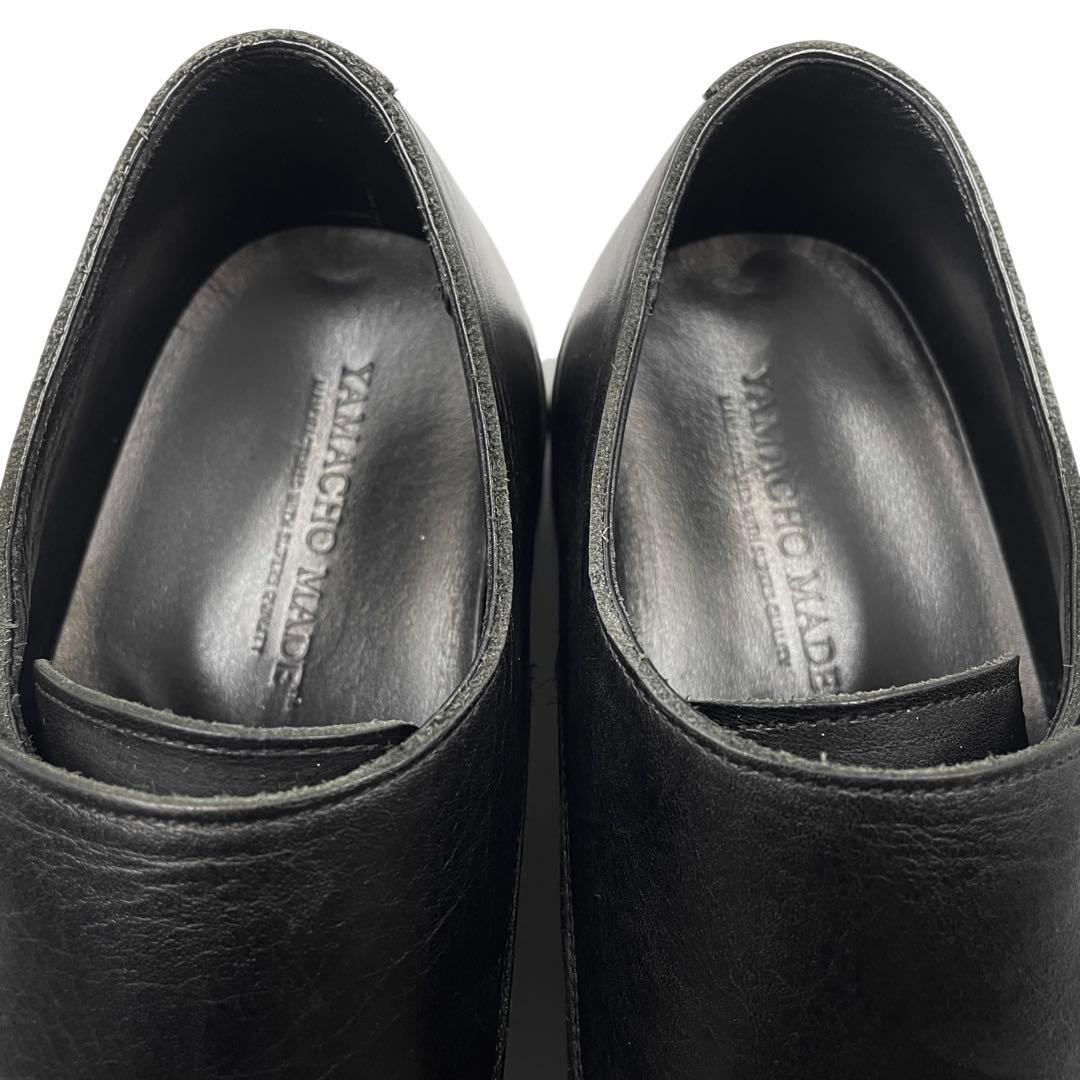 《超美品》ヤマチョウメイド 三陽山長 ダブルモンク 本革 レザー ブラック 8