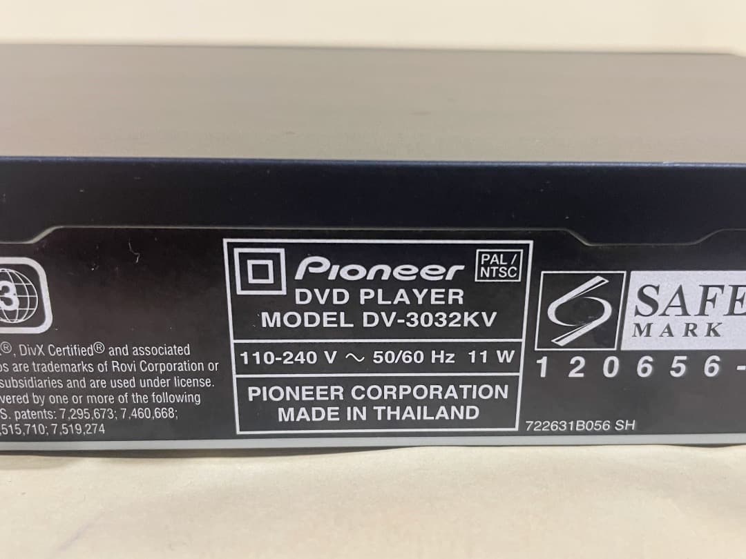 412・パイオニアDVDプレーヤー　リージョンフリー KARAOKE, USB