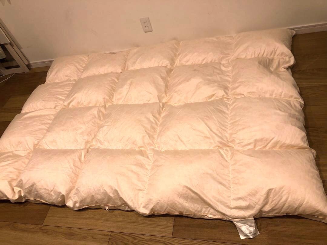 手摘み羽毛　ピルゼン産　グース95% シングル　1.0k 超長綿100％　軽量