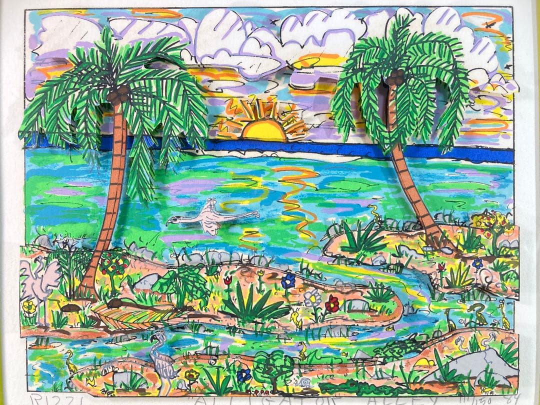 【真作保証】ジェームズ・リジィ3Dシルクスクリーン 直筆サイン 版画 アート