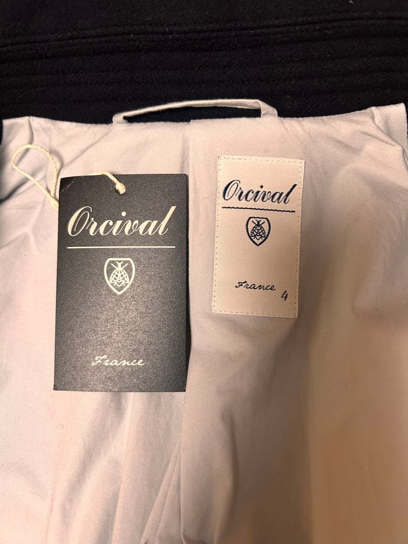 オーシバル×BEAMS　ネイビー フード付き シングルＰコート