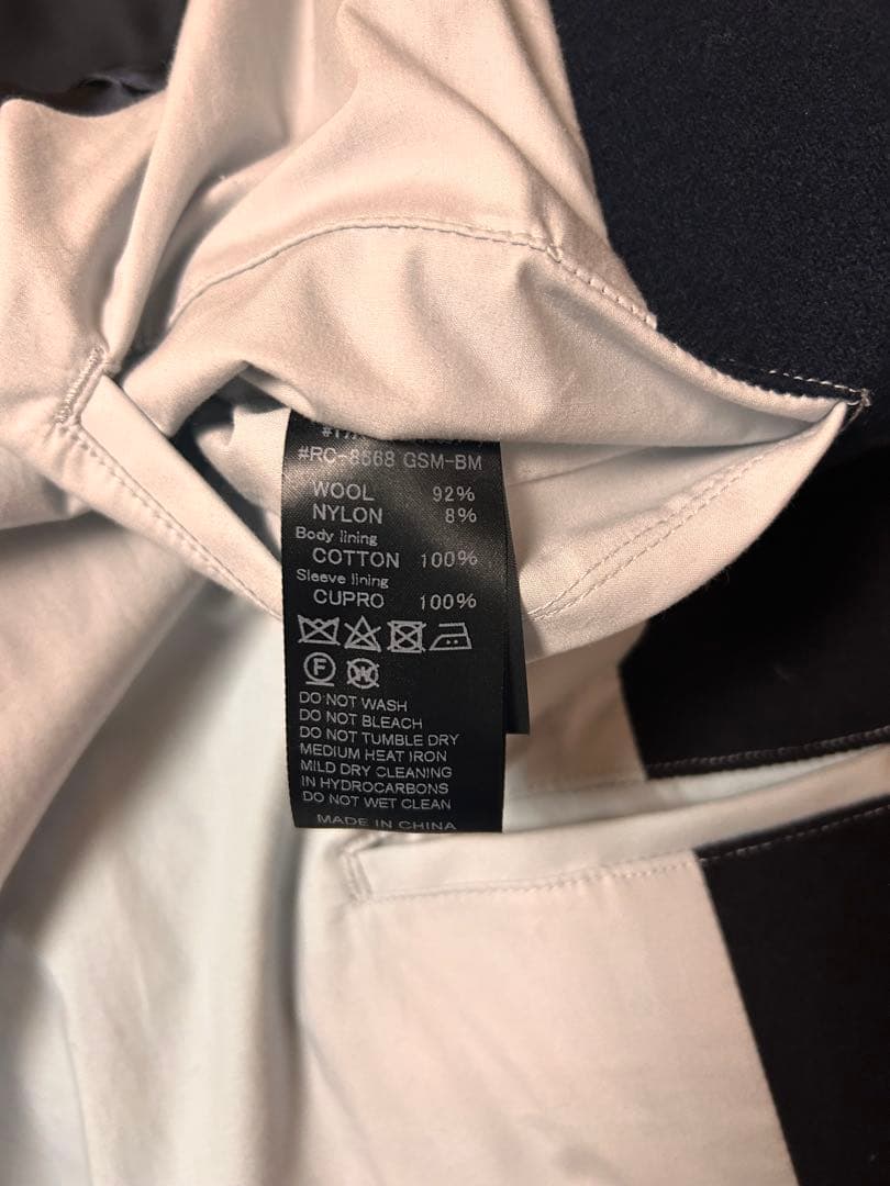 オーシバル×BEAMS　ネイビー フード付き シングルＰコート