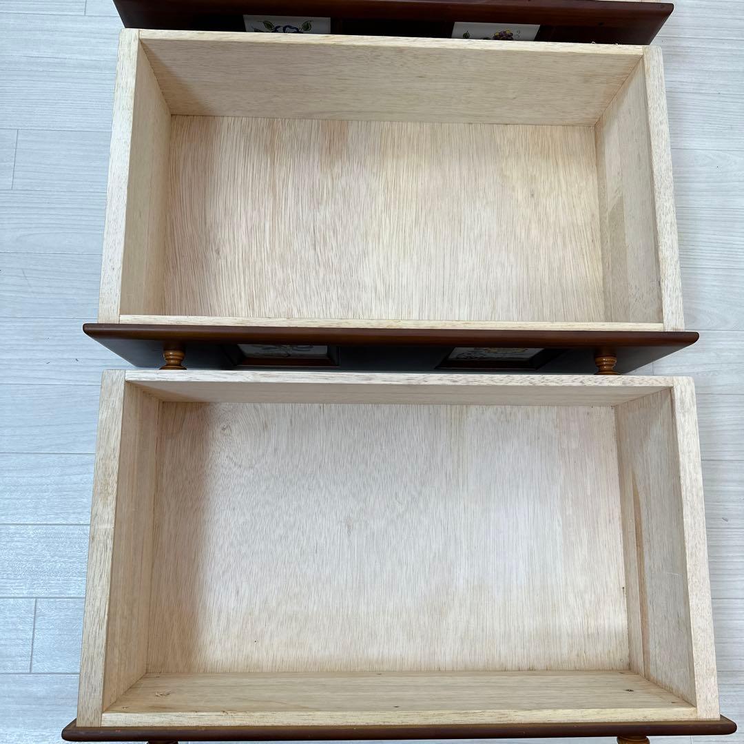 スペイン バレンシアタイル チェスト 木製 4段 タンス カントリー ※i4※