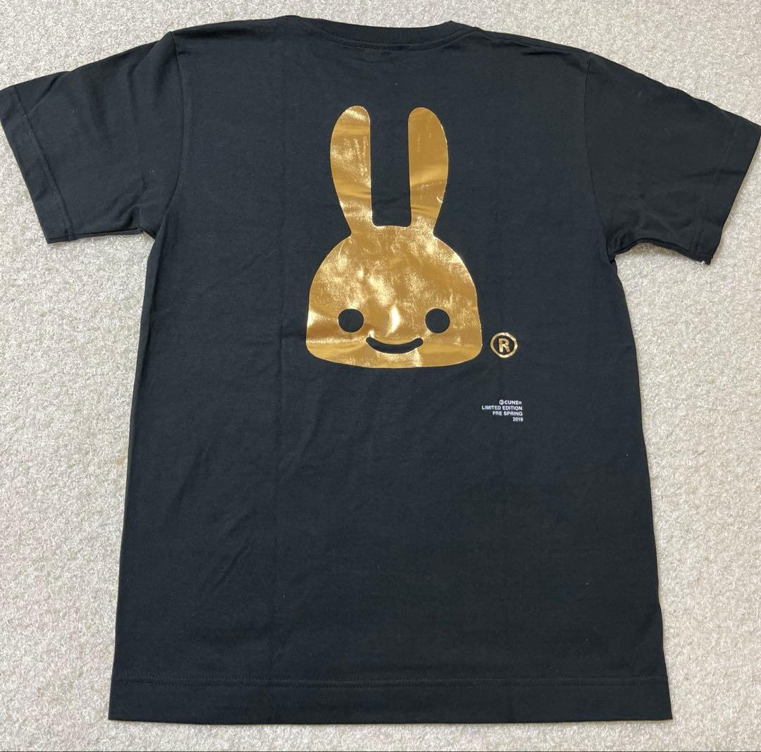 【新品未使用タグ付】CUNE　キューン　Tシャツ　金うさぎ　ブラックゴールド　S