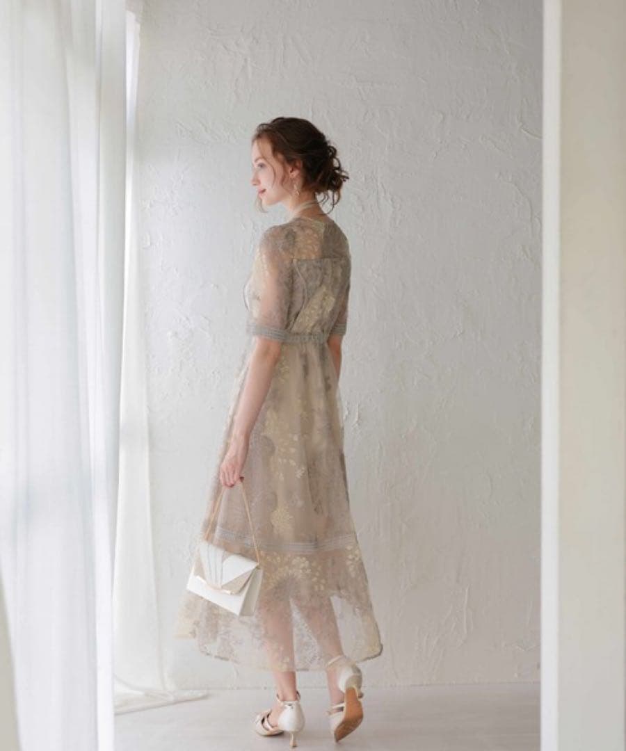 【新品タグ付き】　Dorrydoll ラダーレースドレス　グレージュ 結婚式