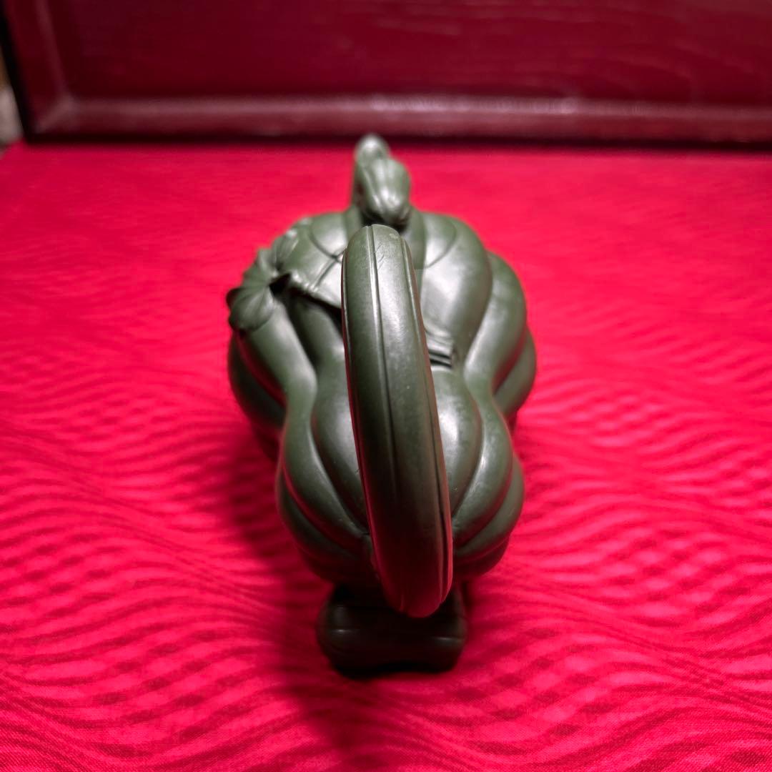 067 骨董品　朱泥南瓜急須　茶壶 　　高建芳製