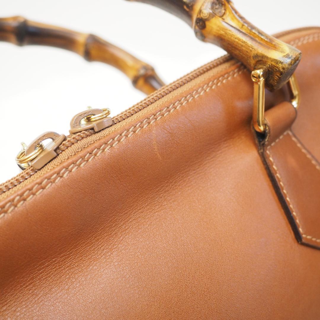 グッチ ヴィンテージ バンブー 2Way バッグ ブラウン