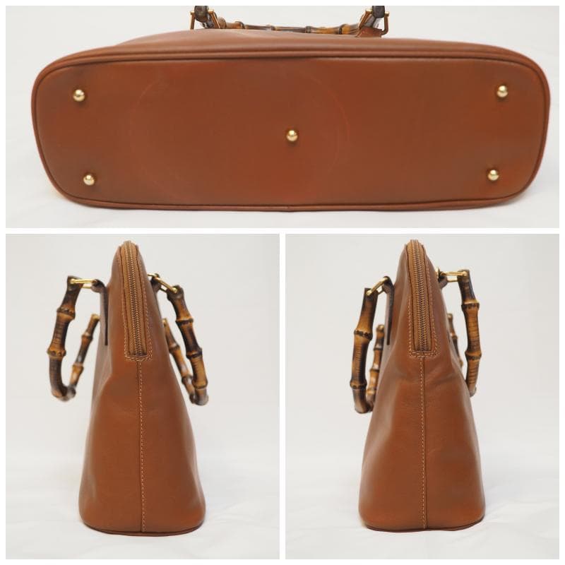 グッチ ヴィンテージ バンブー 2Way バッグ ブラウン