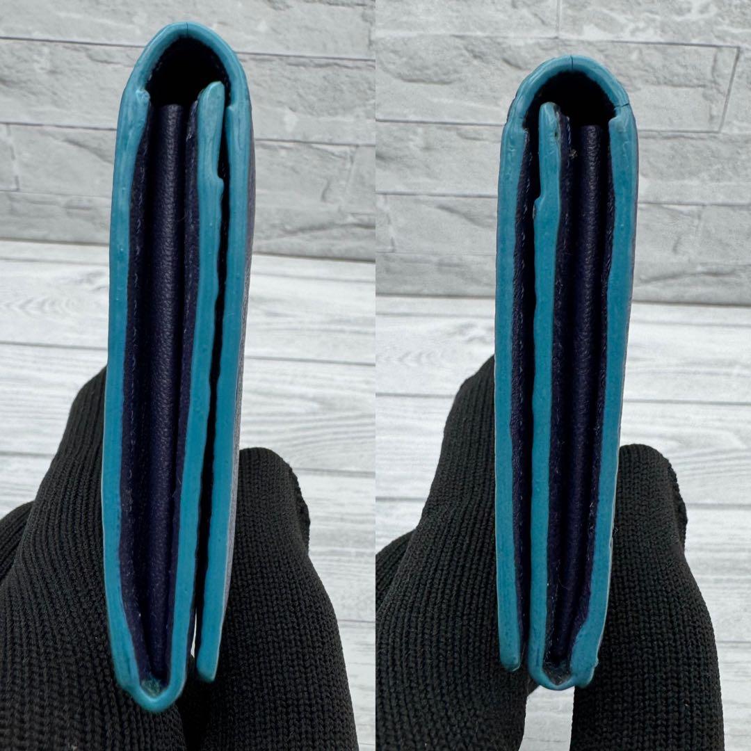 【未使用級】　Paul Smith マルチストライプ　名刺入れ　レザー　ネイビー