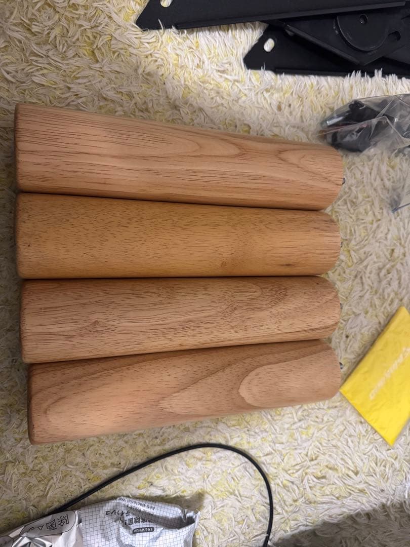 無印 ダブルベッドフレーム ヘッドボード　足付き