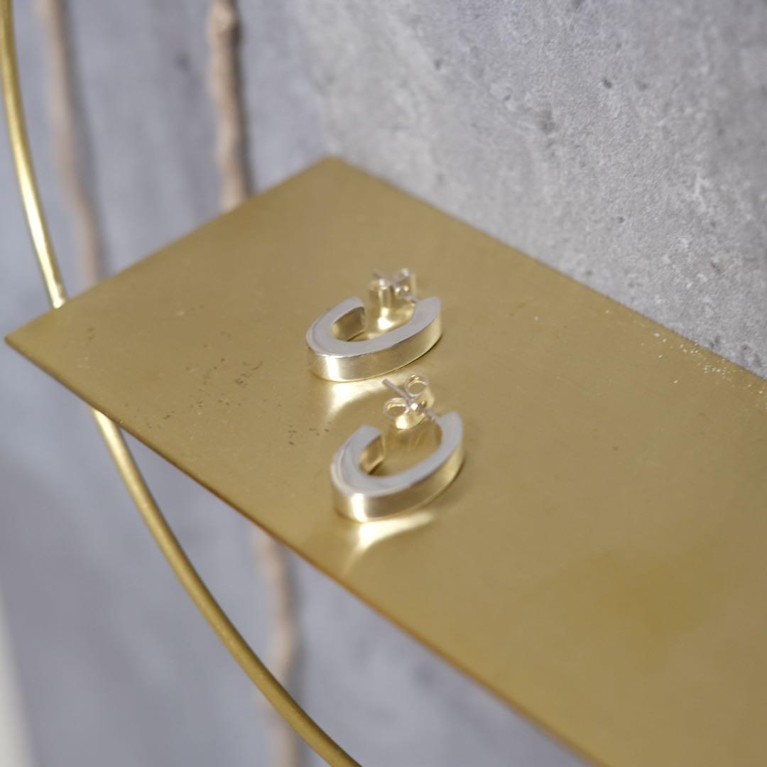 メキシコ タスコ製 TAXCO シルバー925 オーバルフープピアス/軽研磨仕上