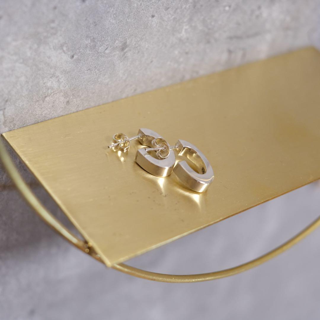 メキシコ タスコ製 TAXCO シルバー925 オーバルフープピアス/軽研磨仕上