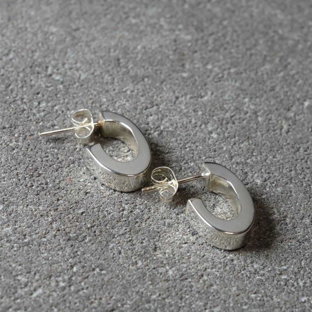 メキシコ タスコ製 TAXCO シルバー925 オーバルフープピアス/軽研磨仕上