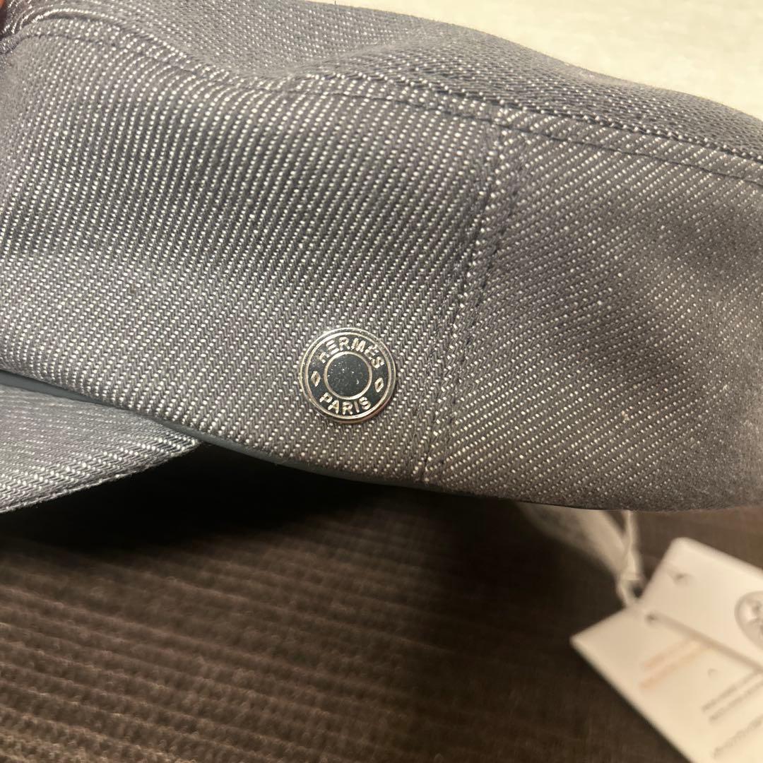 エルメス　セリエ　キャスケット　キャップ　帽子　キャンバス　デニム　未使用