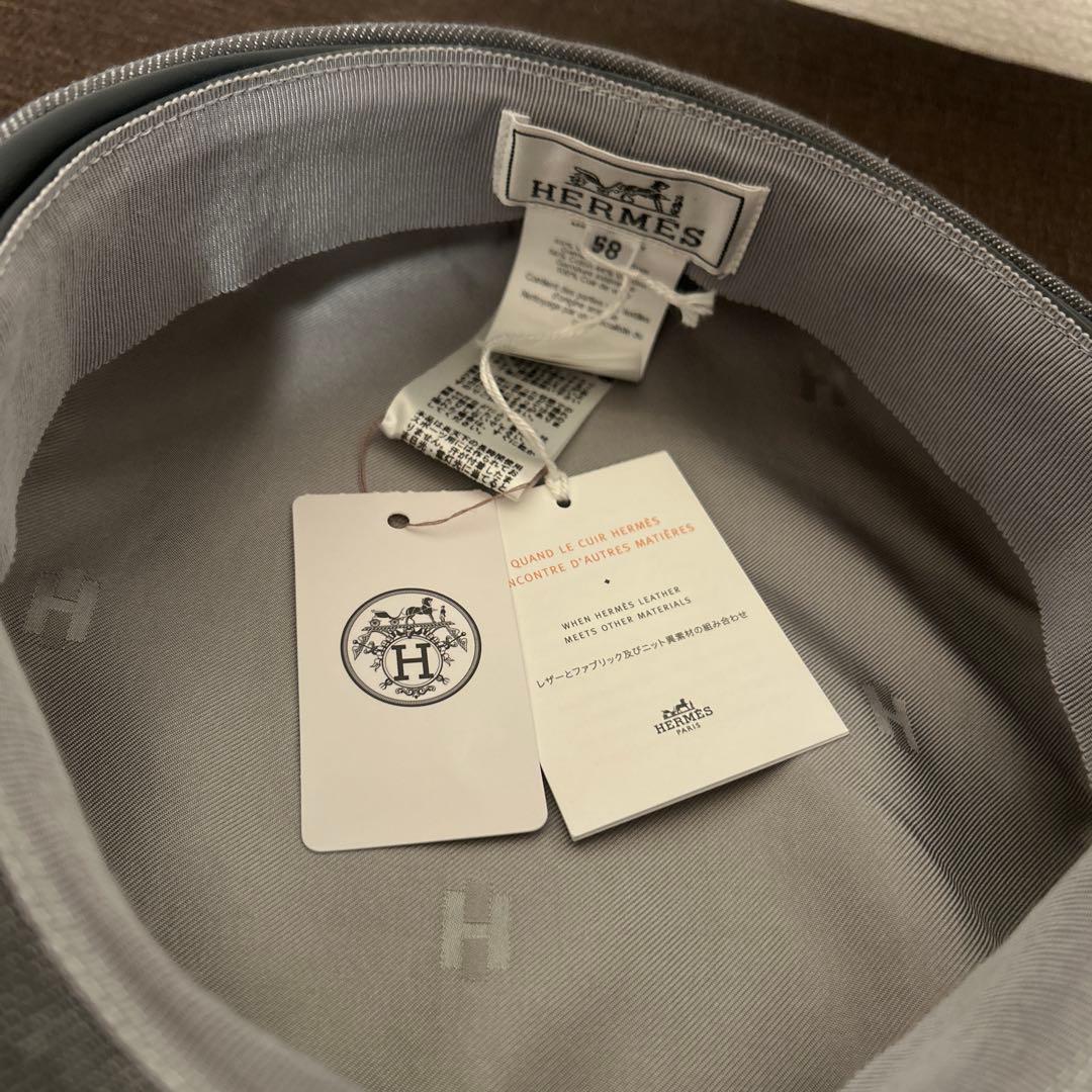 エルメス　セリエ　キャスケット　キャップ　帽子　キャンバス　デニム　未使用