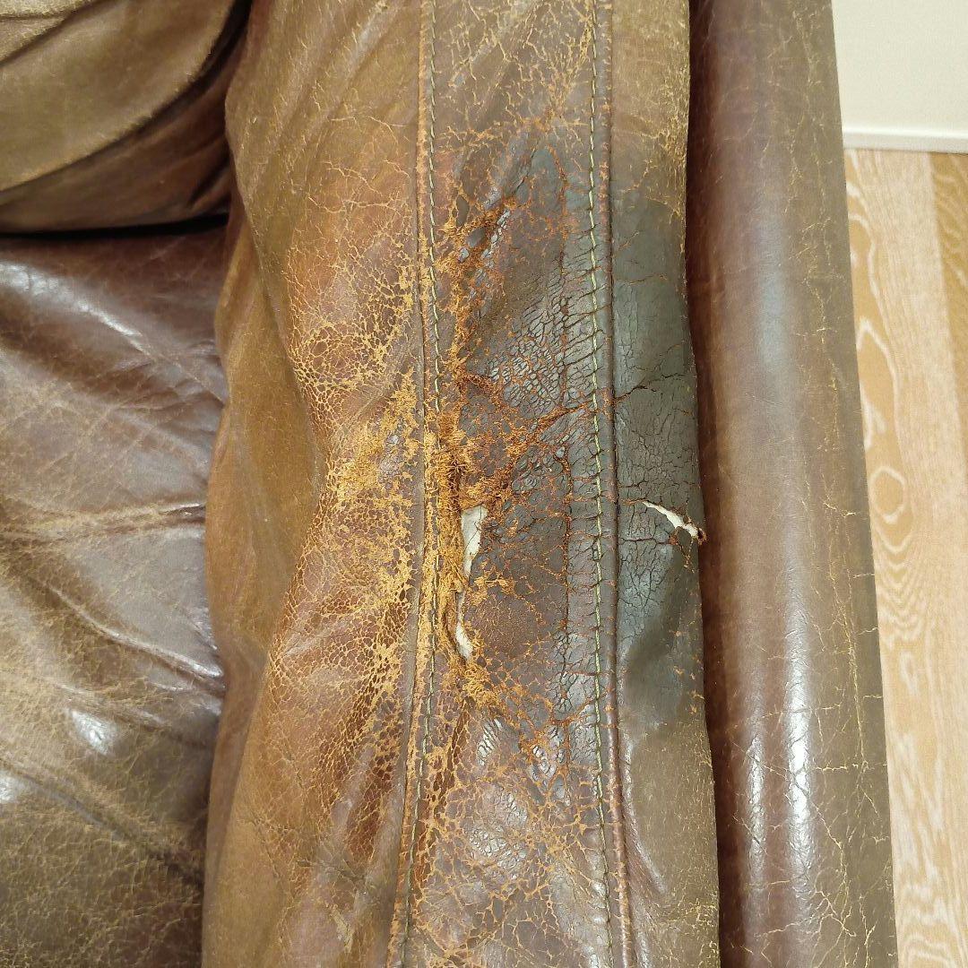 送料込み ヴィンテージ本革ソファ アスプルンド ブラウンレザー 2人掛けソファ