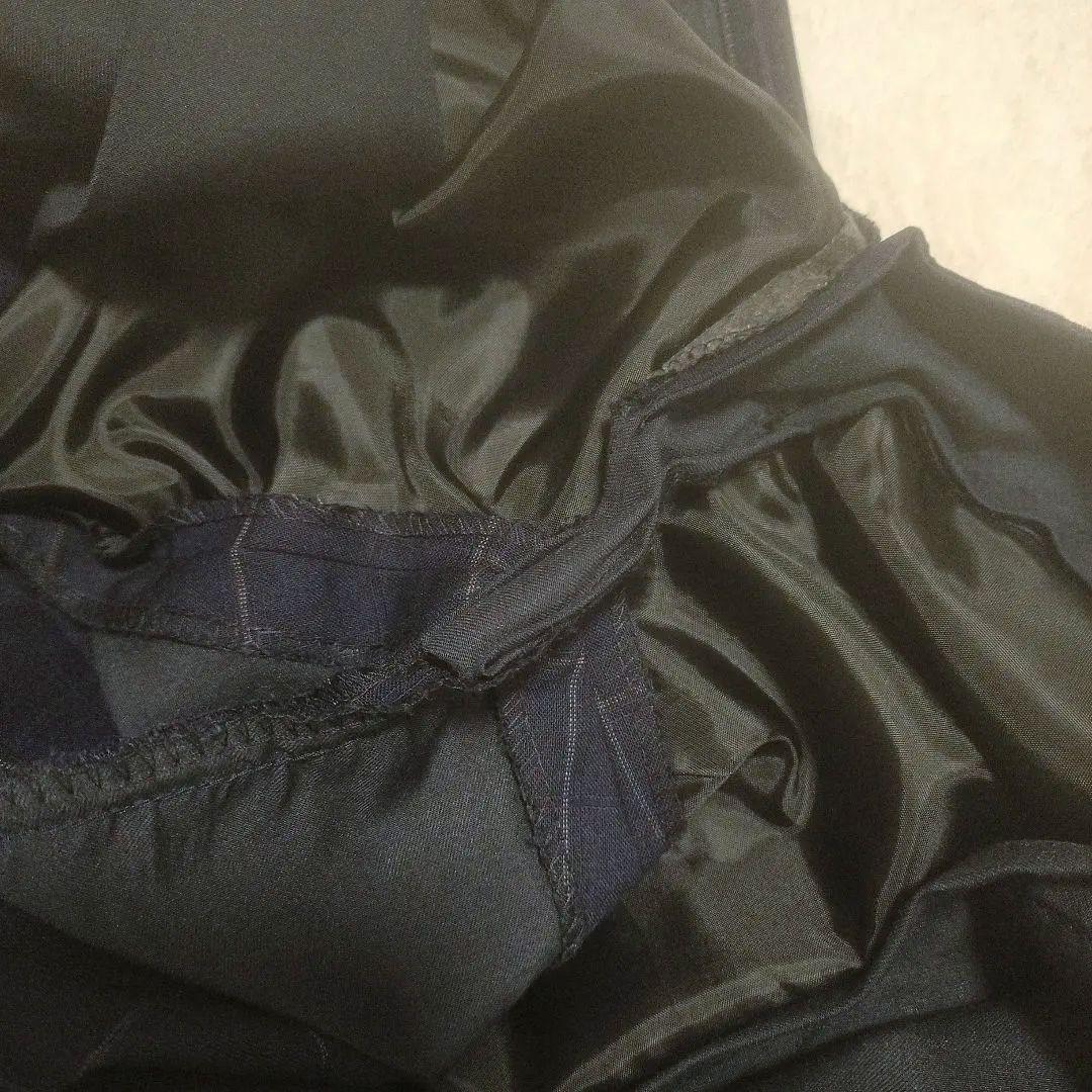 スリーピース　セットアップ　チェック　スーツ　ネイビー　紺　3ピース　背抜き