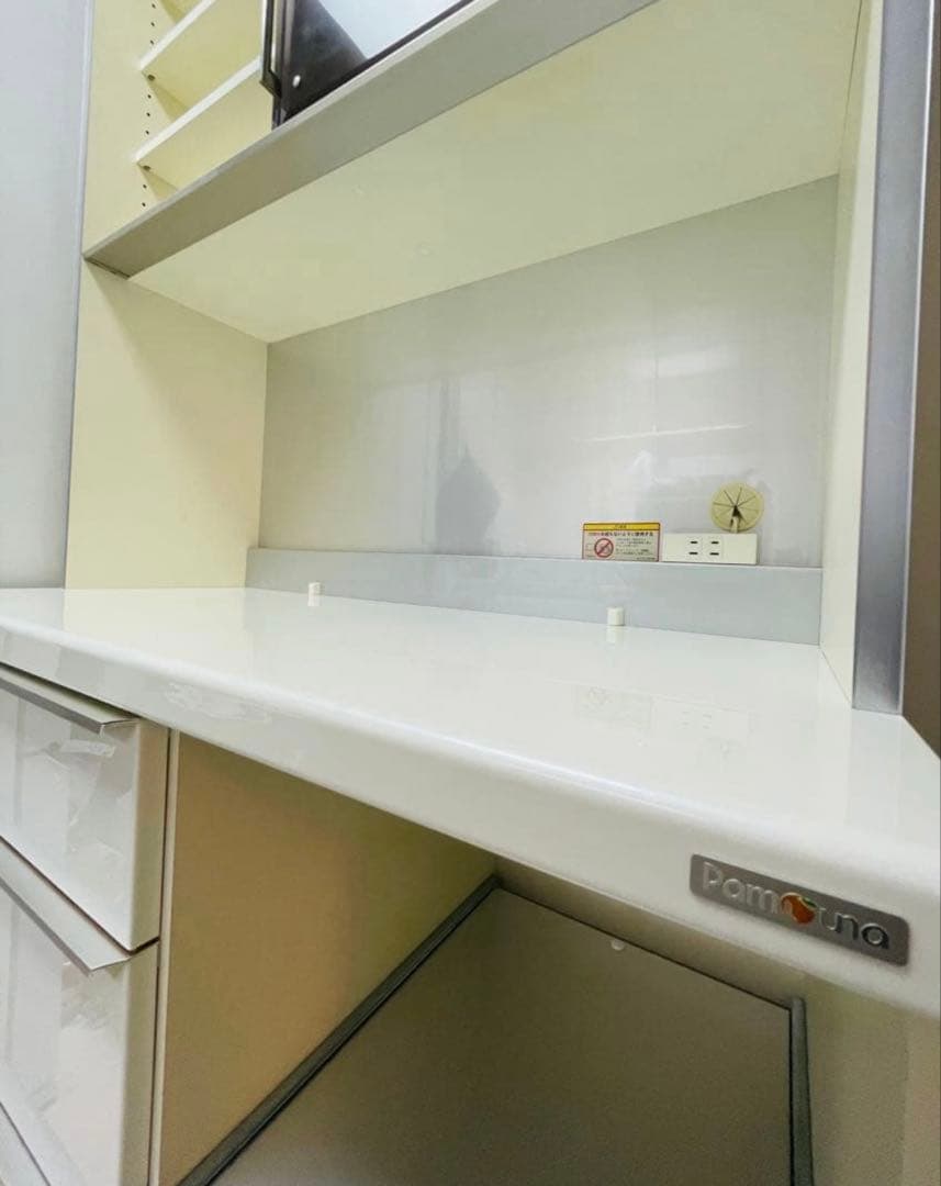 パモウナ　食器棚　キッチンボード　白