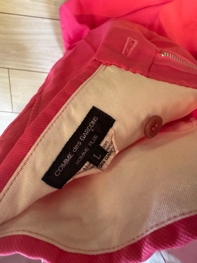 コムデギャルソンオムプリュス 2025年春夏　ピンクショートパンツ　サイズL
