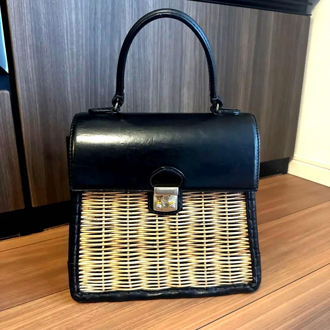 【最終値下げ】ebagos カーフハンドバッグ M カーフレザー紅籐 エバゴス