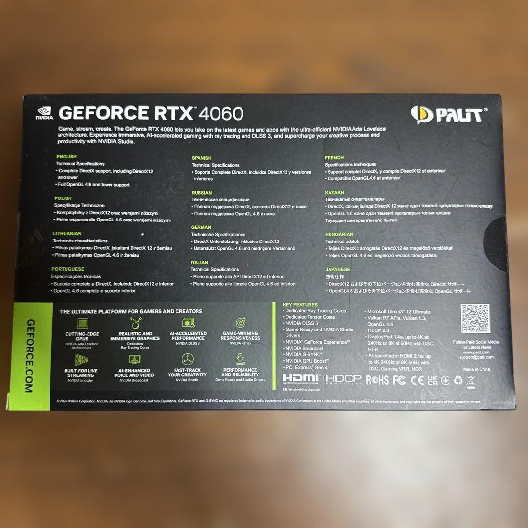 グラフィックボード・グラボ・ビデオカード PALIT GeForce RTX 4060 INFINITY 2 8GB
