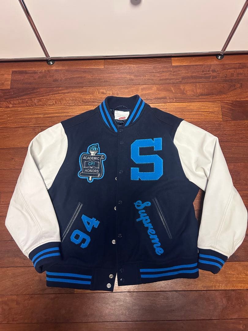 a*必様 Supreme Varsity jacket NAVY