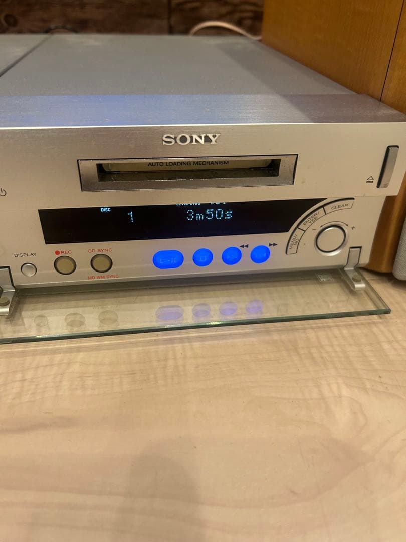 SONY オーディオコンポ CD MDプレーヤー 木製スピーカー　mds-sd1