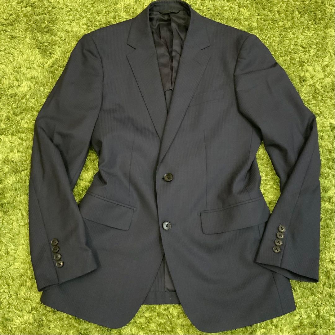 美品 3P タスマニアウール ネイビー スーツ ベスト MAJI メンズ Y4