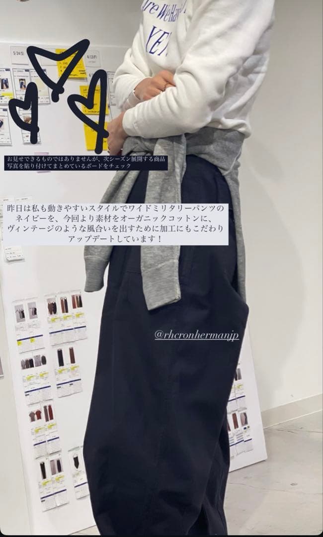 RHC ワイドミリタリーパンツ　ネイビー　sizeXS