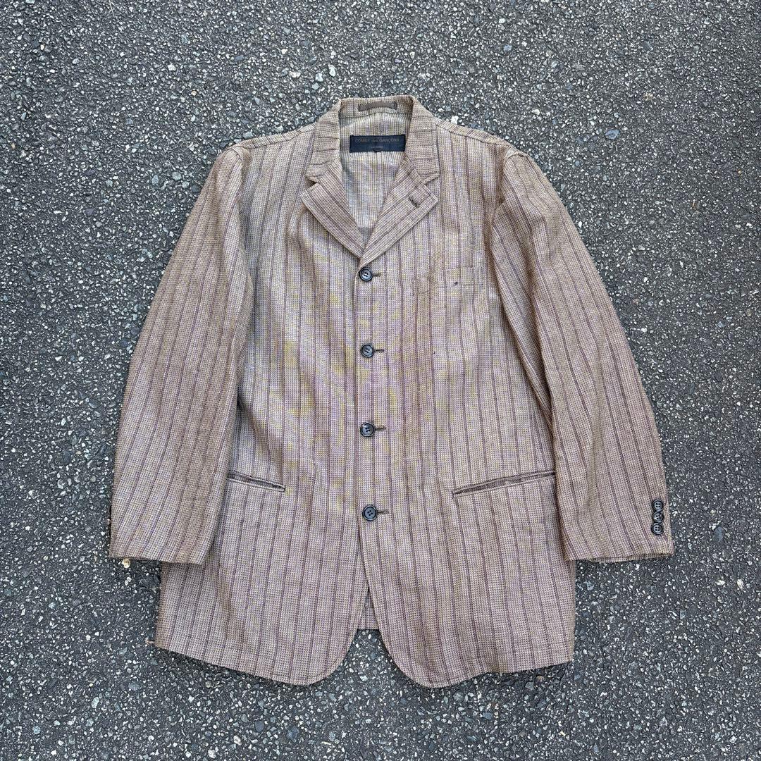 田中オム コムデギャルソン オム ストライプ セットアップ 00s ブラウン