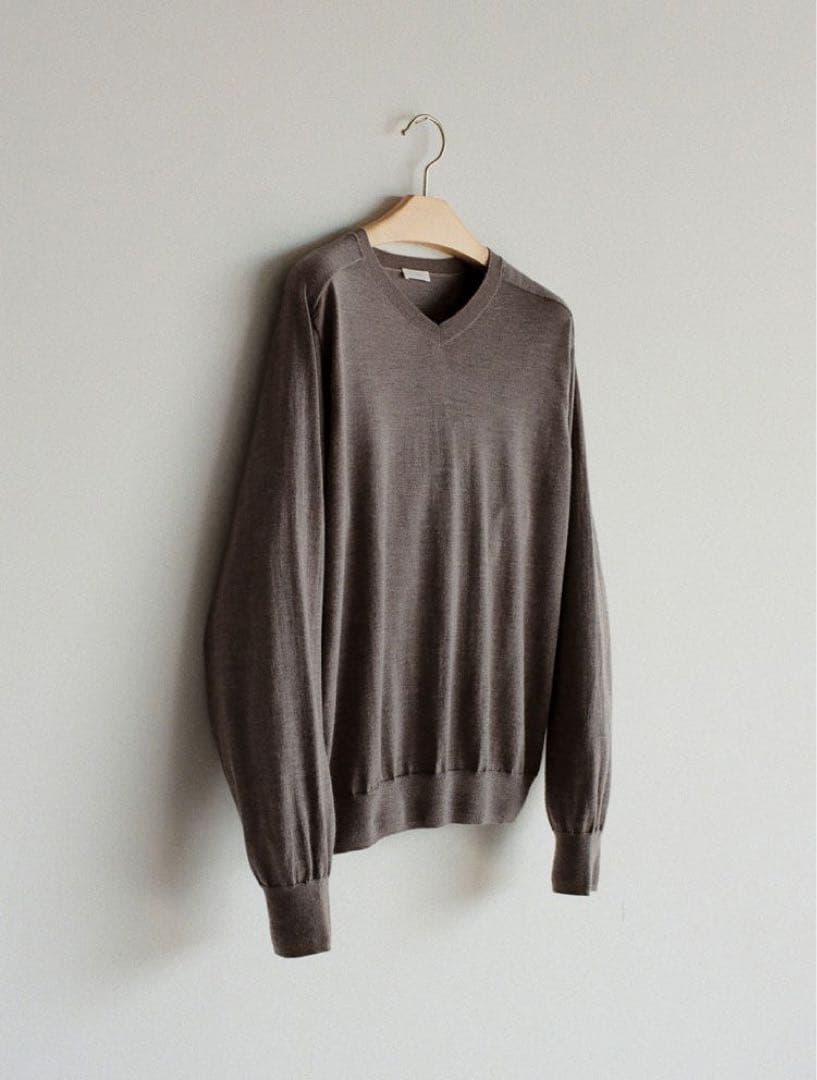 LIDNM W/Si/Ca 18G V Neck Knit Mサイズ