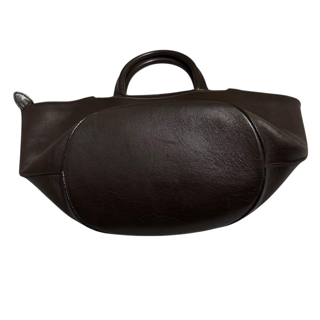 【希少】　マーガレットハウエル　レザー　ハンドバッグ　バケツ　ダークブラウン