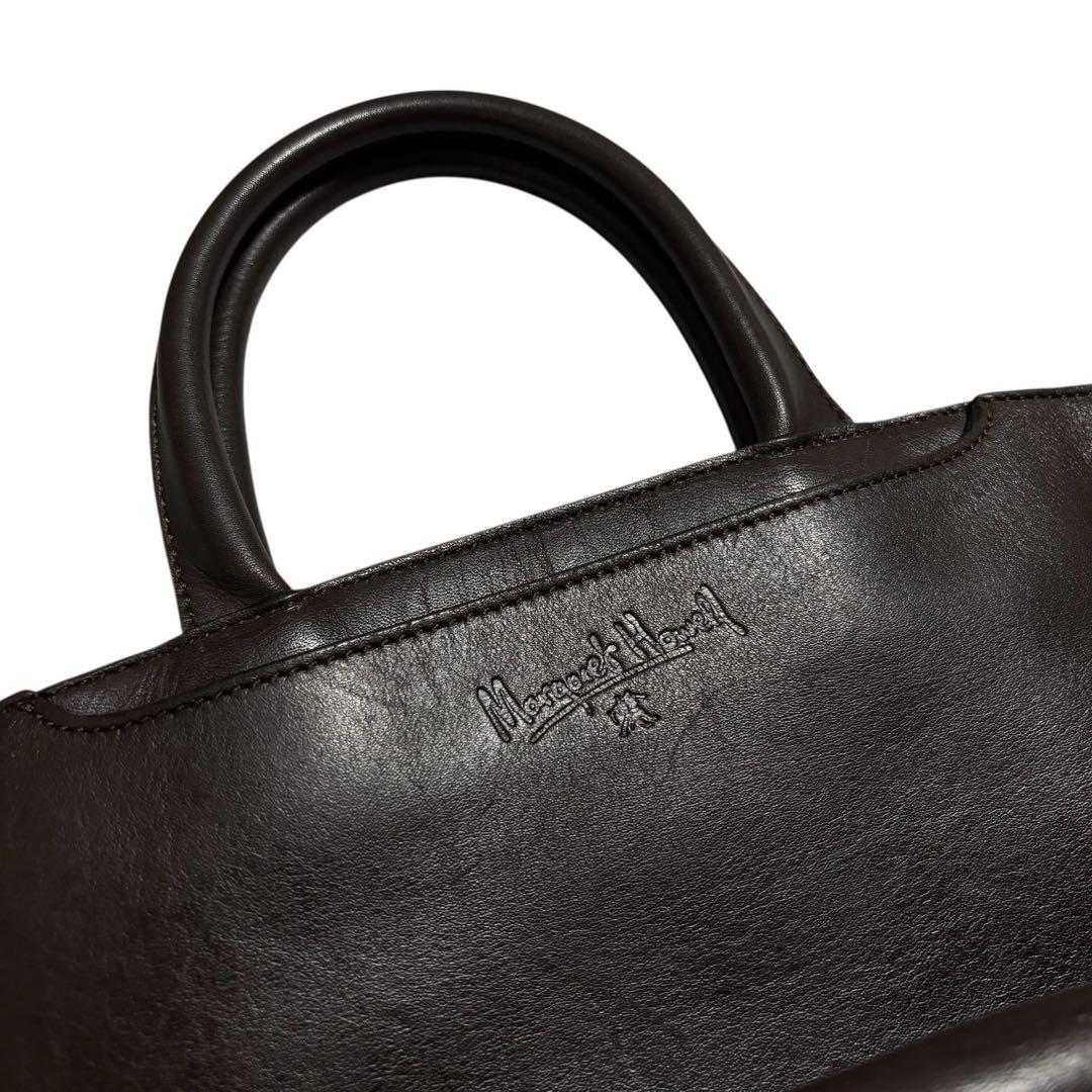 【希少】　マーガレットハウエル　レザー　ハンドバッグ　バケツ　ダークブラウン