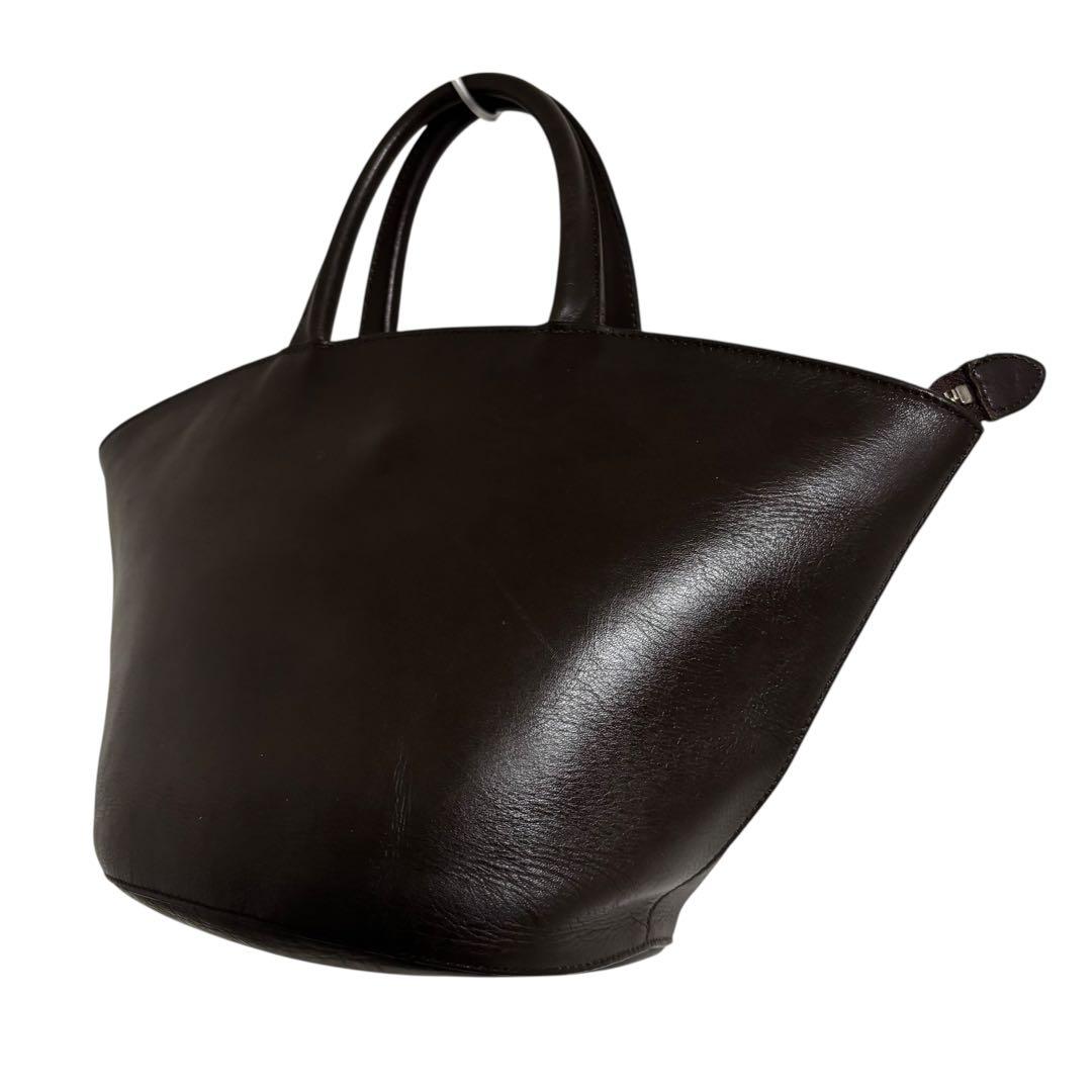 【希少】　マーガレットハウエル　レザー　ハンドバッグ　バケツ　ダークブラウン