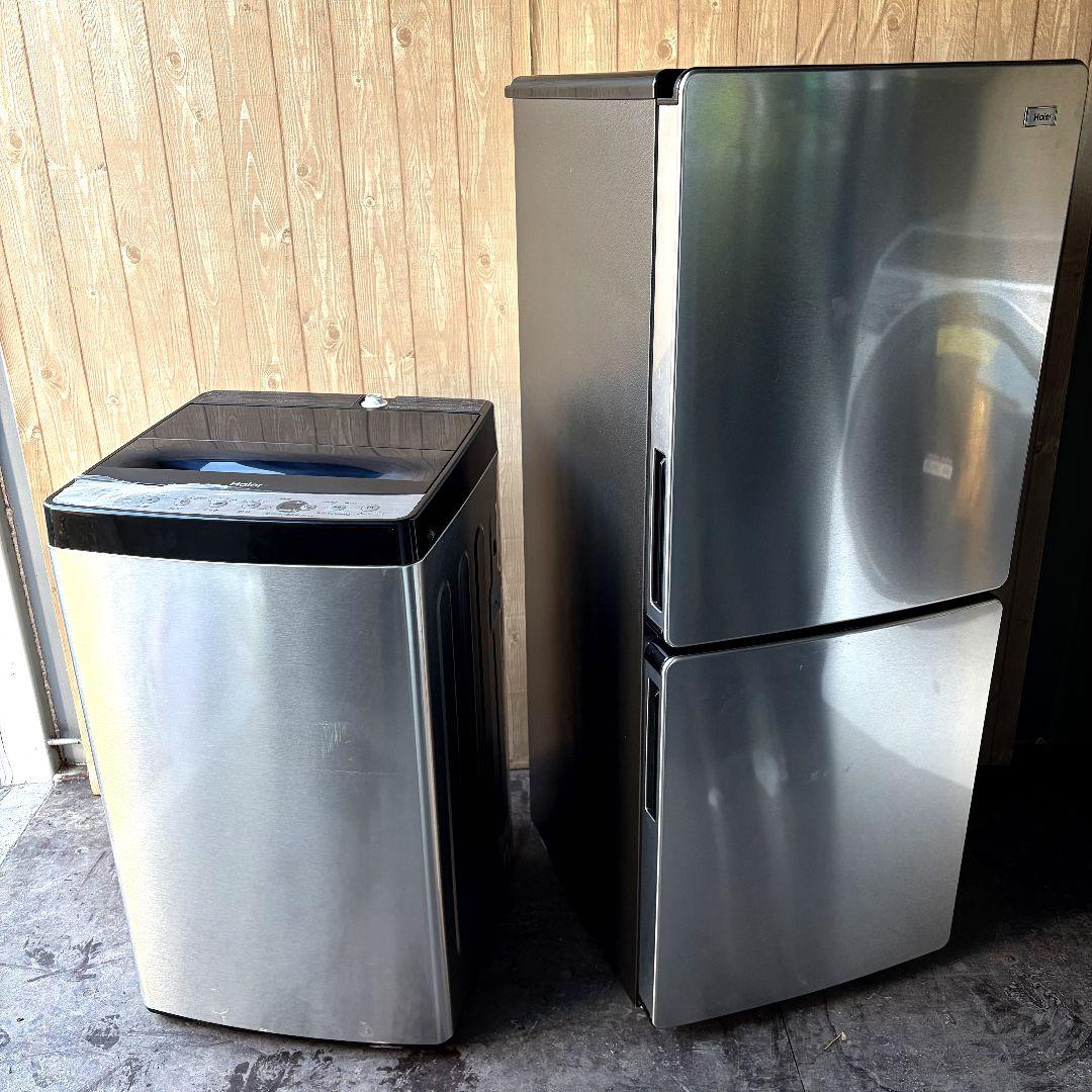配送設置無料！純正Haierシルバーステンレス2点セット！完動超美品！新生活に！