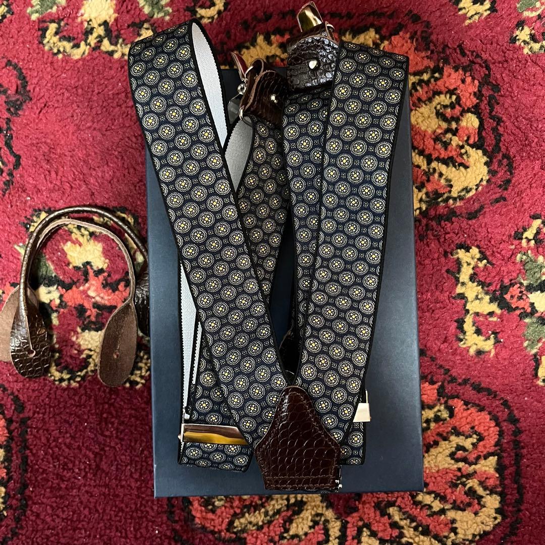 アルバートサーストン サスペンダー ネイビー  THURSTON