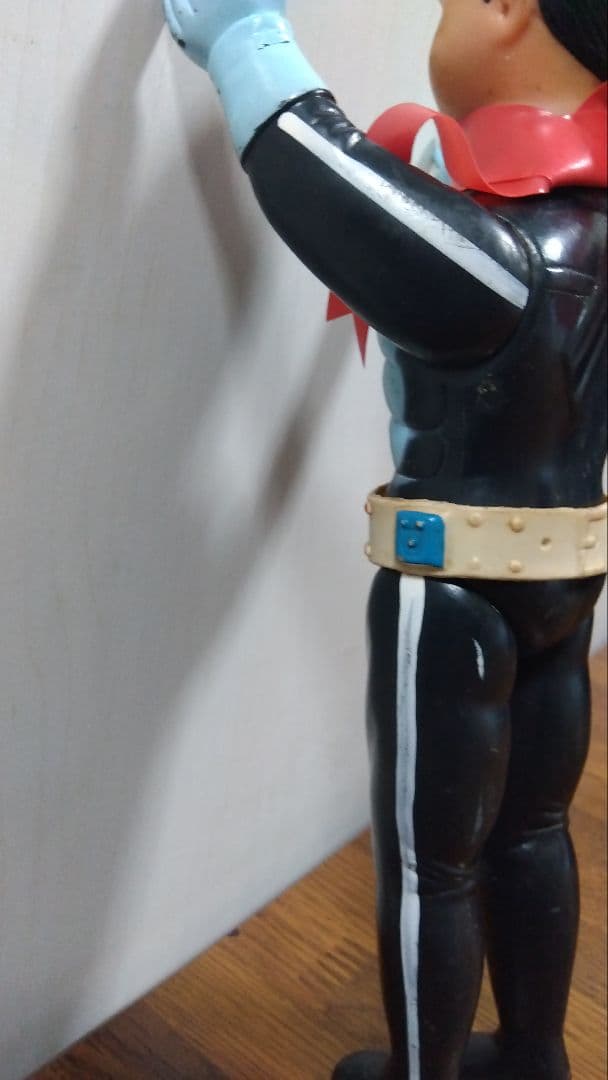 【希少一本ライン】旧バンダイ 仮面ライダー 面取れソフビ 2号 中期おたふく顔