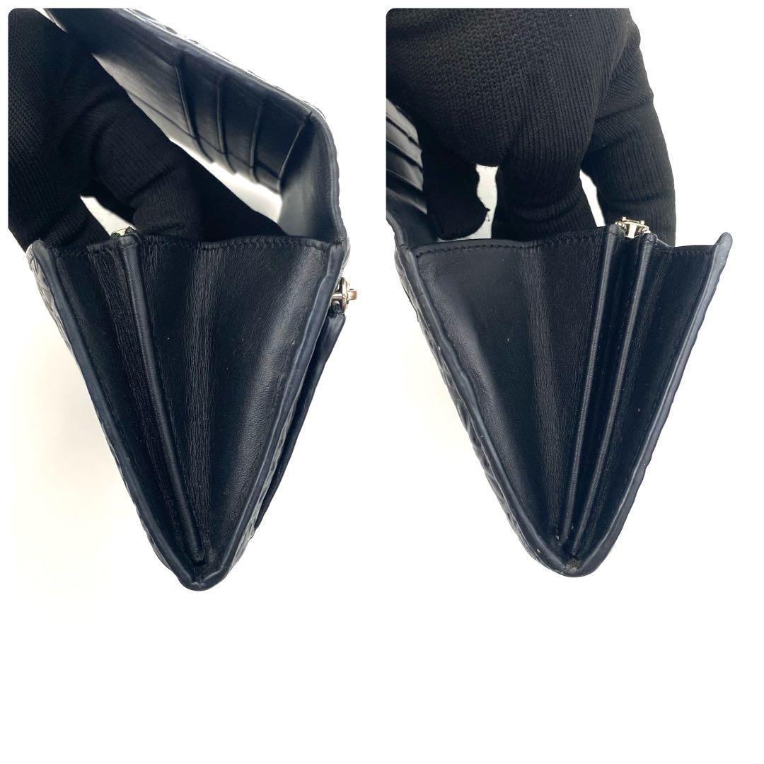 LOEWE ロエベ リピート アナグラム フラップ 長財布 ブラック ネイビー